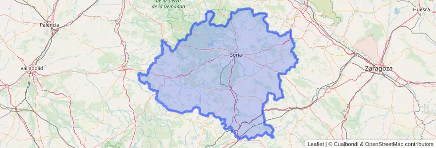 Mapa de ubicacion de Sória.