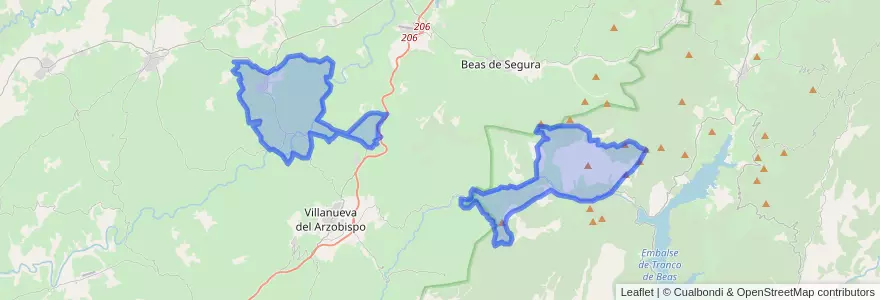 Mapa de ubicacion de Sorihuela del Guadalimar.