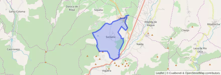 Mapa de ubicacion de Sorzano.