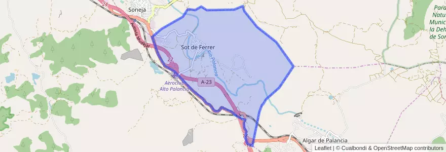 Mapa de ubicacion de Sot de Ferrer.