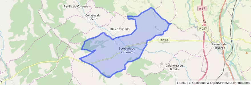 Mapa de ubicacion de Sotobañado y Priorato.