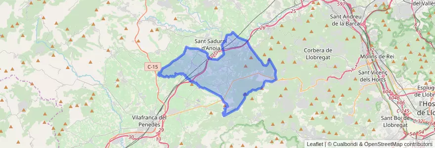 Mapa de ubicacion de Subirats.