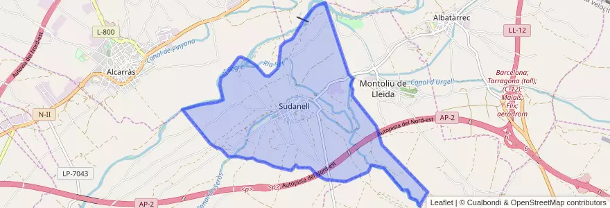 Mapa de ubicacion de Sudanell.