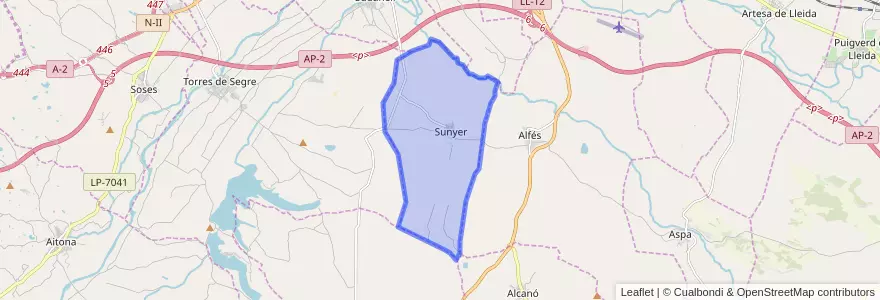 Mapa de ubicacion de Sunyer.