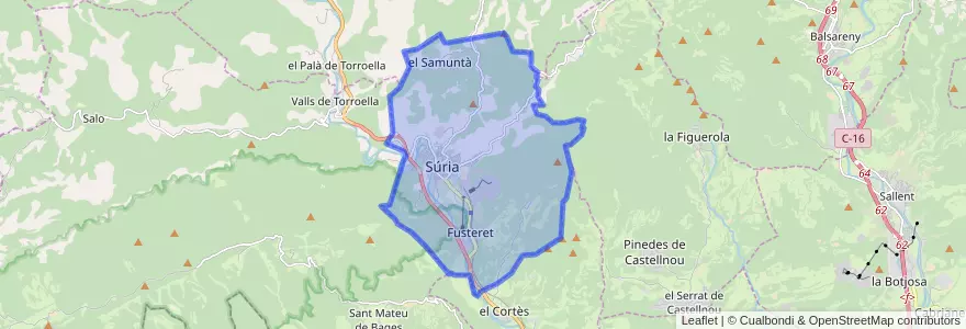 Mapa de ubicacion de Súria.