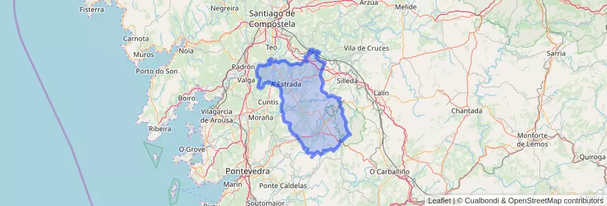 Mapa de ubicacion de Tabeirós - Terra de Montes.