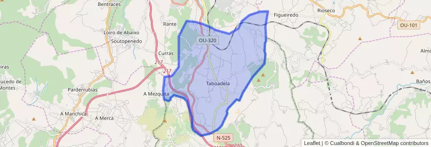 Mapa de ubicacion de Taboadela.