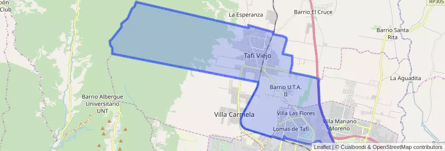 Mapa de ubicacion de Tafí Viejo.