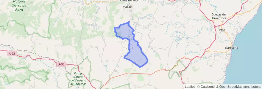 Mapa de ubicacion de Tahal.