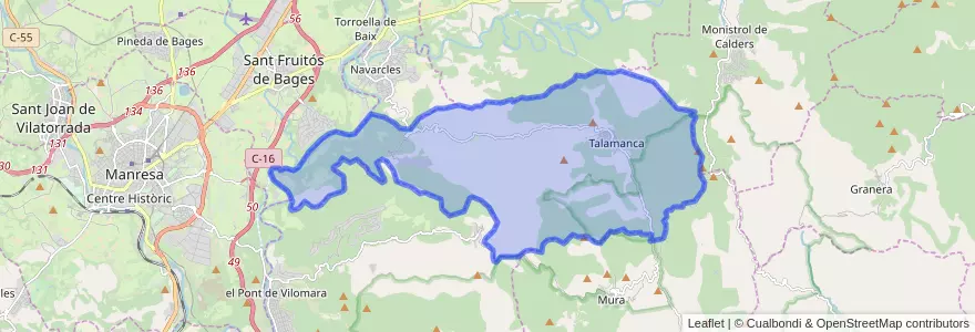 Mapa de ubicacion de Talamanca.