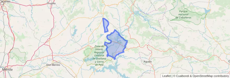 Mapa de ubicacion de Talarrubias.