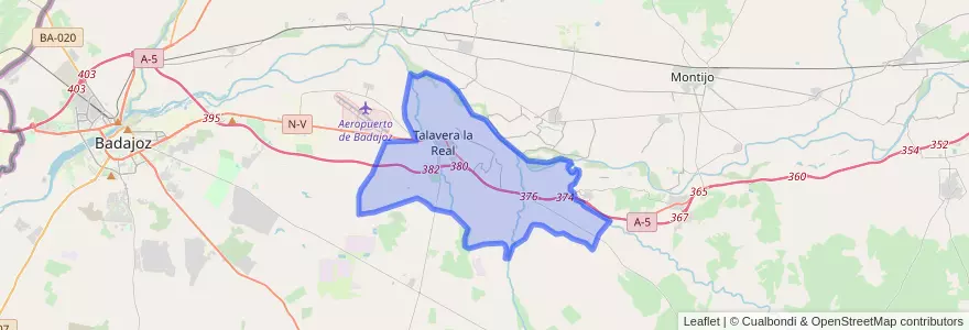 Mapa de ubicacion de Talavera la Real.