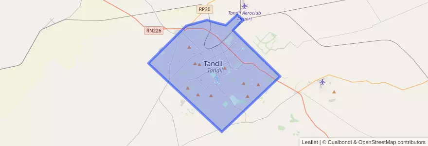 Mapa de ubicacion de Tandil.