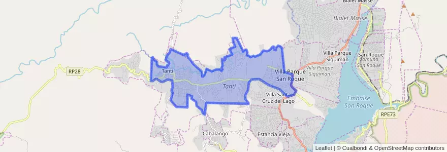 Mapa de ubicacion de Tanti.