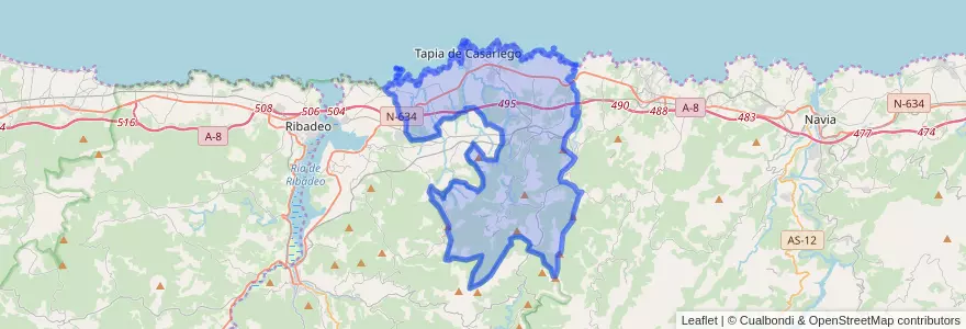Mapa de ubicacion de Tapia de Casariego.