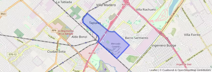 Mapa de ubicacion de Tapiales.
