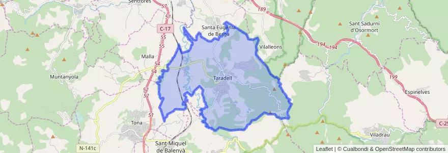 Mapa de ubicacion de Taradell.