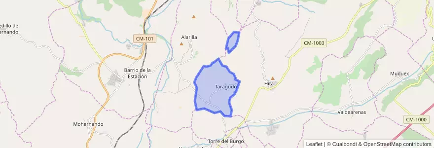 Mapa de ubicacion de Taragudo.