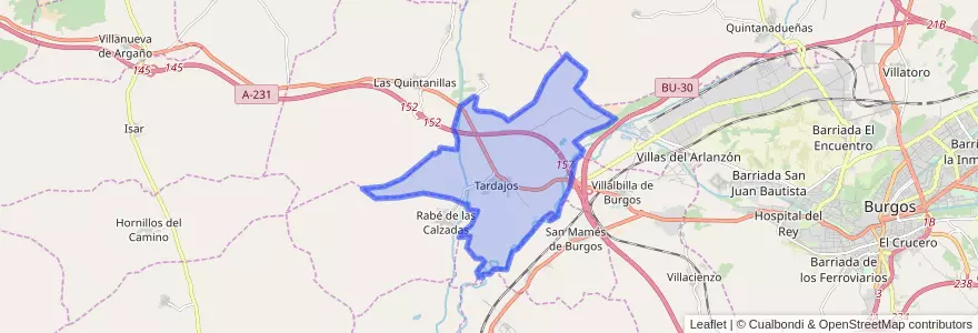 Mapa de ubicacion de Tardajos.
