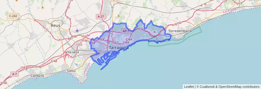 Mapa de ubicacion de タラゴナ.