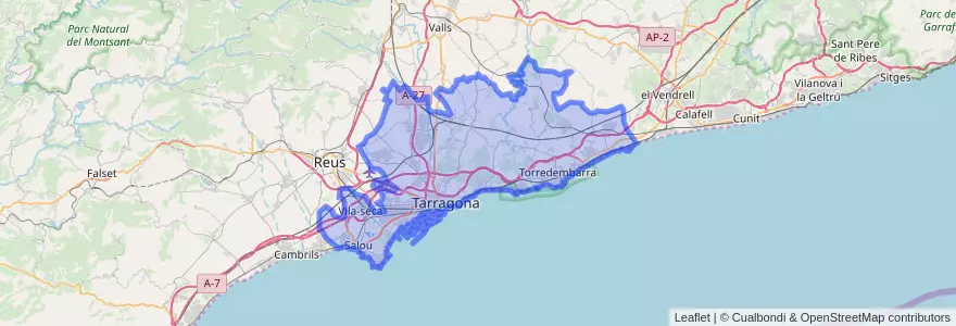 Mapa de ubicacion de Tarragonès.