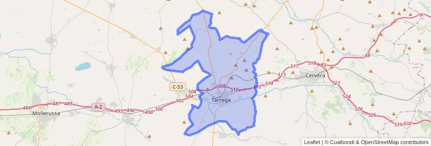 Mapa de ubicacion de Tàrrega.