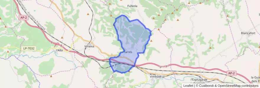 Mapa de ubicacion de Tarrés.
