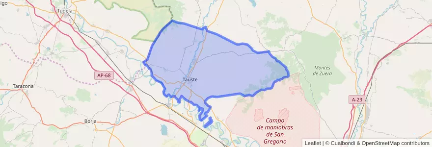 Mapa de ubicacion de Tauste.