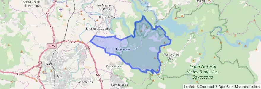 Mapa de ubicacion de Tavèrnoles.