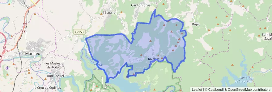 Mapa de ubicacion de Tavertet.