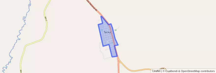 Mapa de ubicacion de Tecka.