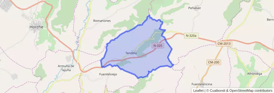 Mapa de ubicacion de Tendilla.
