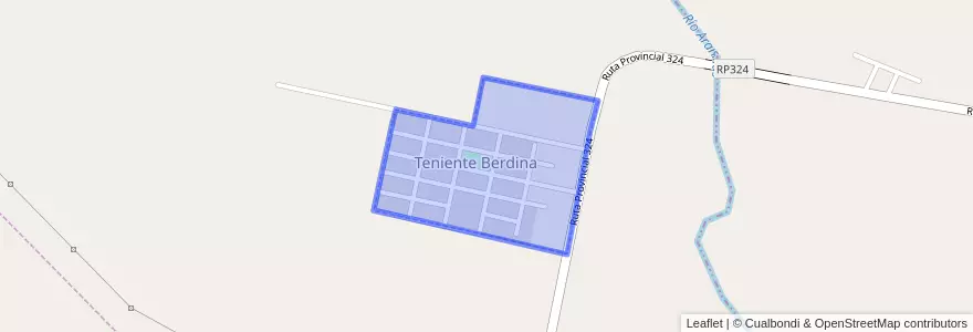 Mapa de ubicacion de Teniente Berdina.
