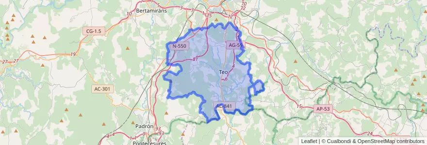 Mapa de ubicacion de Teo.