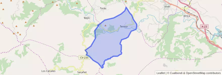 Mapa de ubicacion de Teresa.