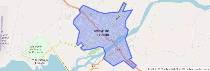 Mapa de ubicacion de Termas de Río Hondo.