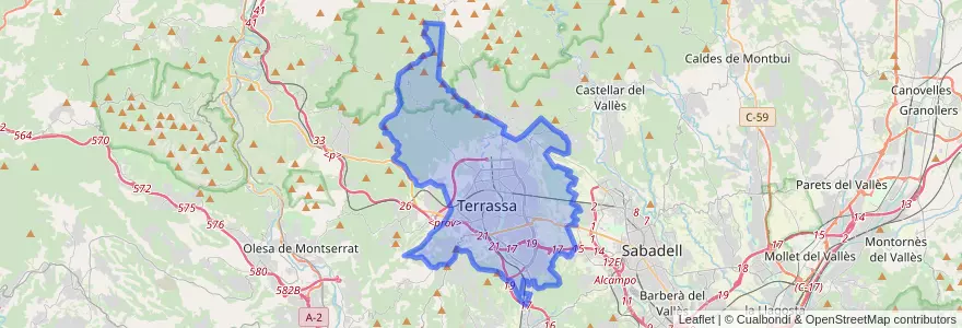 Mapa de ubicacion de Terrassa.
