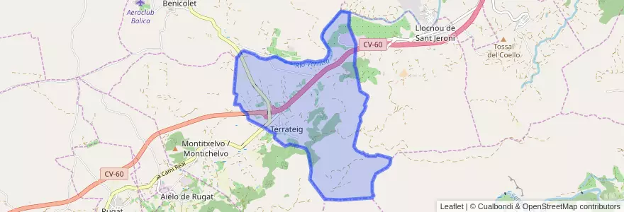 Mapa de ubicacion de Terrateig.