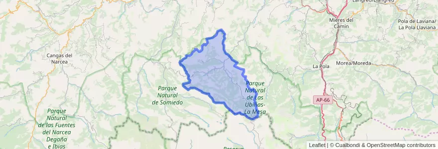 Mapa de ubicacion de Teverga.