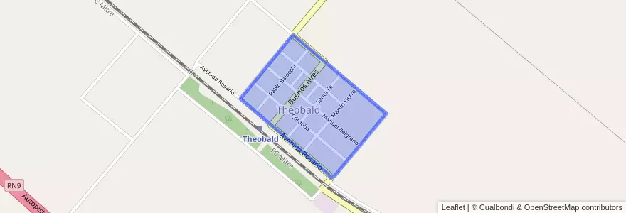 Mapa de ubicacion de Theobald.