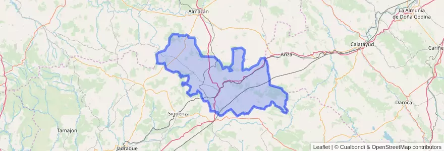 Mapa de ubicacion de Tierra de Medinaceli.