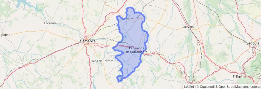 Mapa de ubicacion de Tierra de Peñaranda.