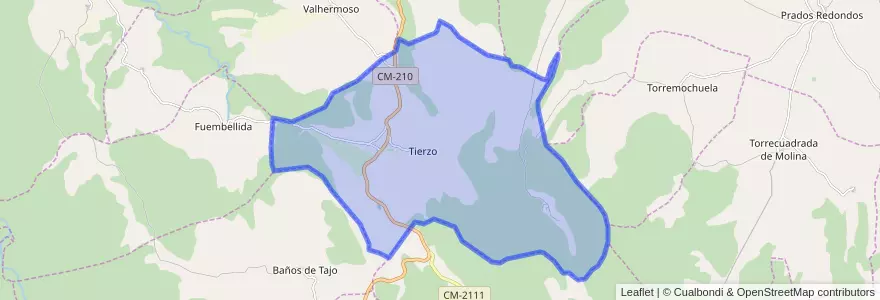 Mapa de ubicacion de Tierzo.