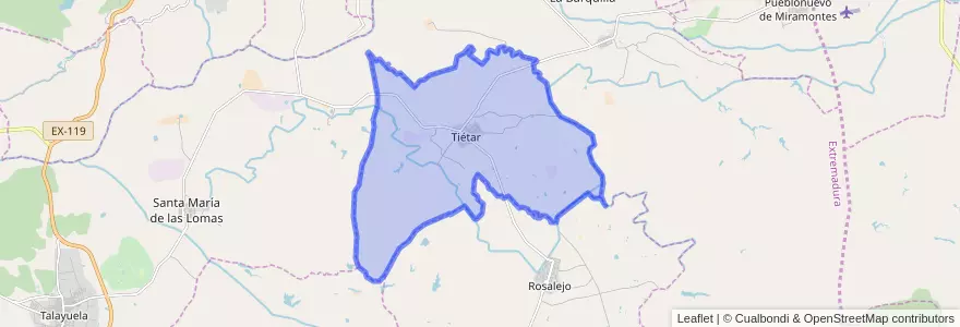 Mapa de ubicacion de Tiétar.