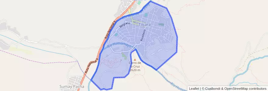 Mapa de ubicacion de Tilcara.