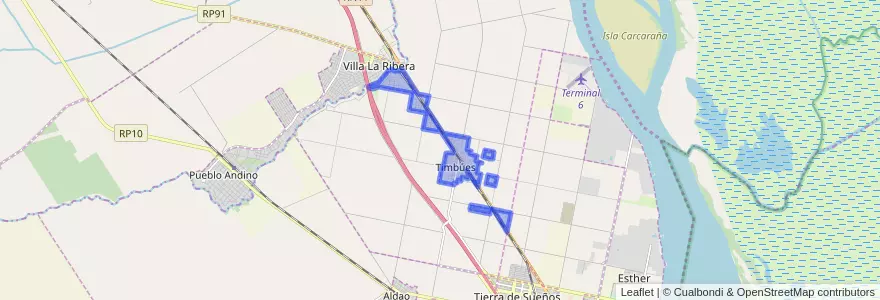 Mapa de ubicacion de Timbúes.