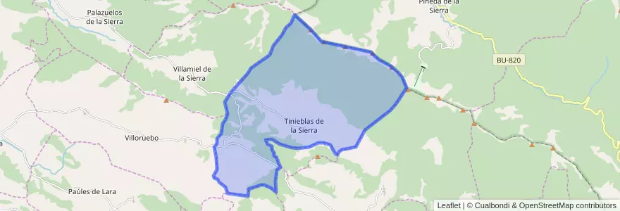 Mapa de ubicacion de Tinieblas de la Sierra.