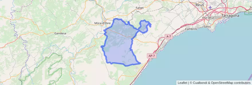 Mapa de ubicacion de Tivissa.
