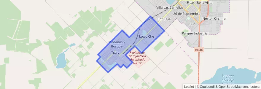 Mapa de ubicacion de Toay.
