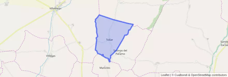 Mapa de ubicacion de Tobar.